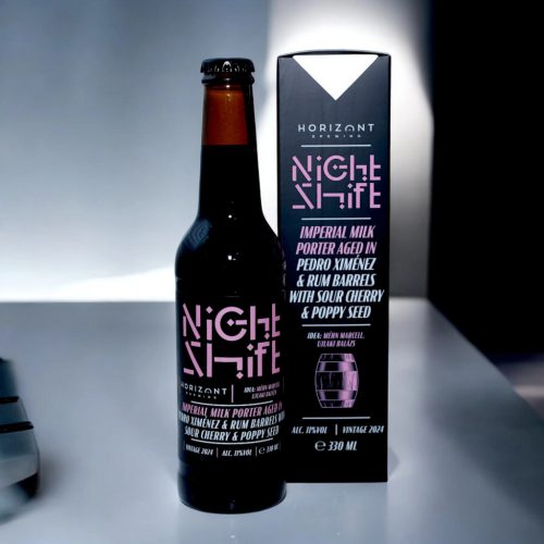 Horizont Night Shift Imperial Milk Porter aged in Pedro Ximénez & Rum Barrels with Sour Cherry & Poppy Seed 0,33l